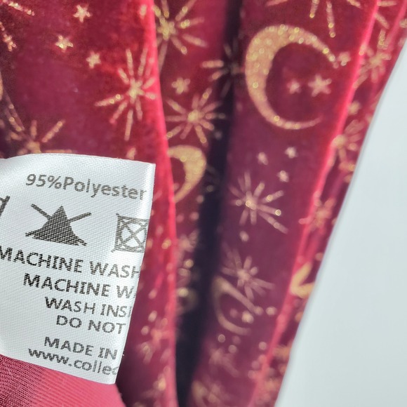 Collectif Modcloth Burgundy Velvet Whimsigoth Witch Celestial Midi Dress Size 22 - Picture 7 of 7